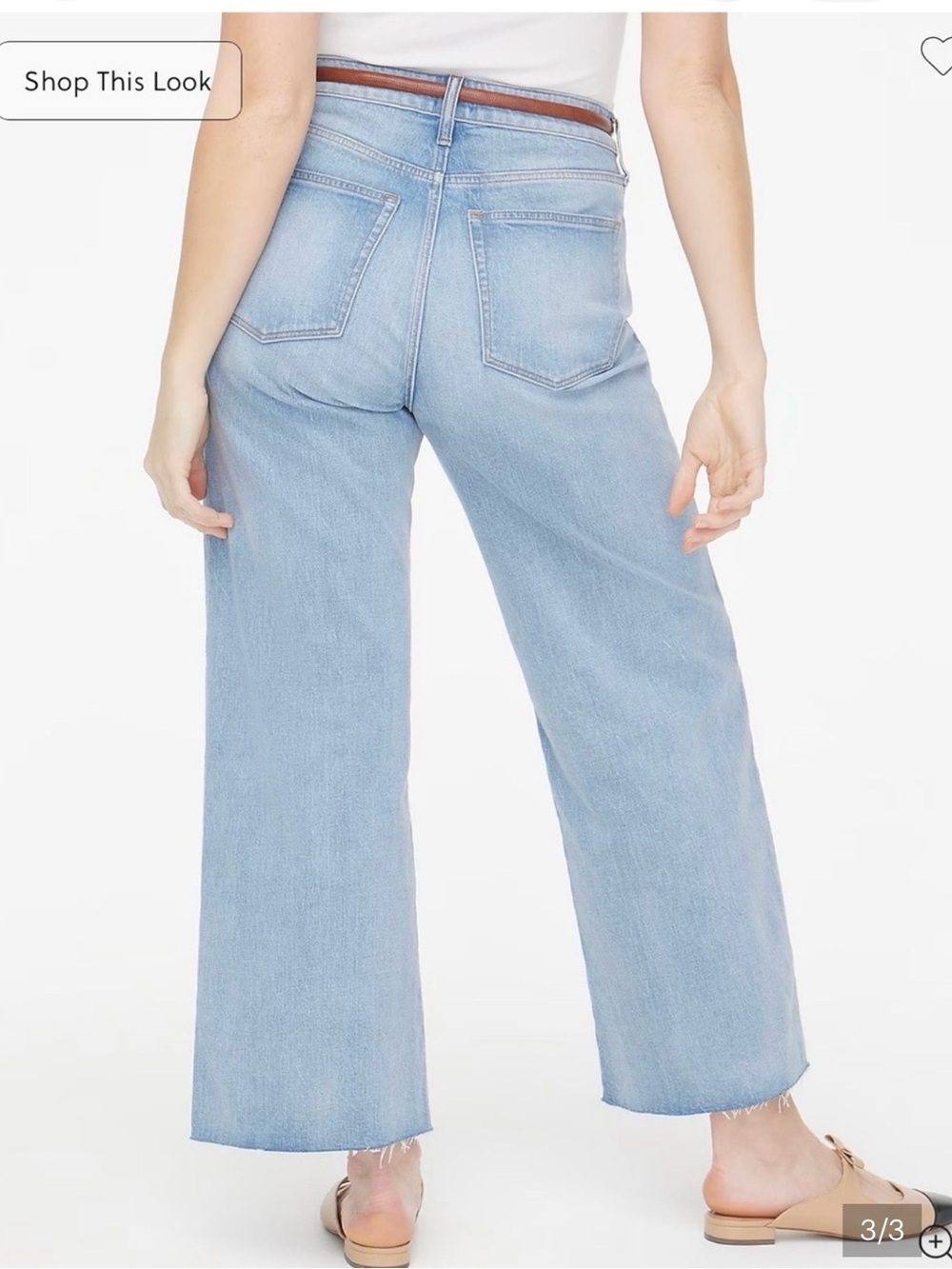 J. Crew Light Wash Wide-Leg Cropped Women's Jeans - Picture 3 of 3